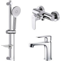 Комплект смесителей Aquatek Оберон AQ1231CR Хром латунь