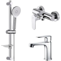 Комплект смесителей Aquatek Оберон AQ1231CR Хром латунь