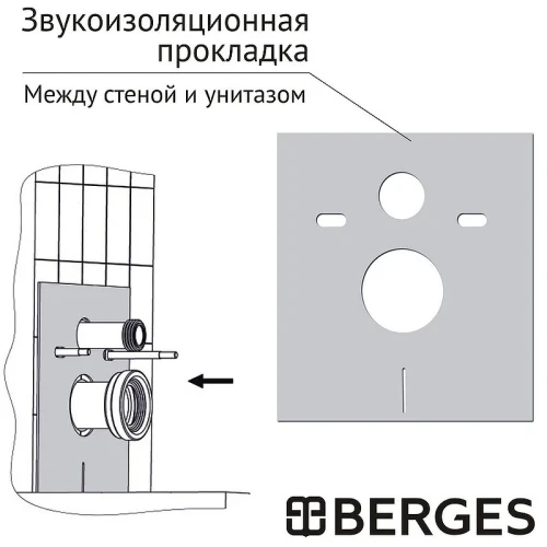 Комплект унитаза Berges Gamma с инсталляцией Atom Line 043316 с сиденьем Микролифт и клавишей смыва Хром глянец фарфор подвесной