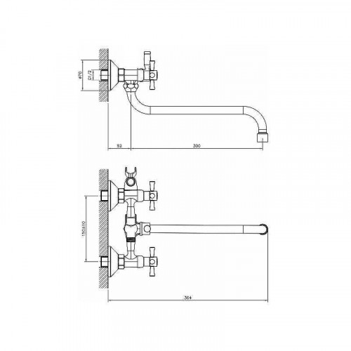Смеситель для ванны D-Lin D143819 универсальный цвет  Хром