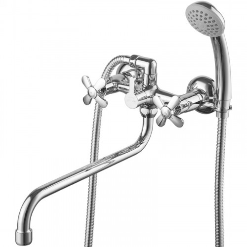 Смеситель для ванны Lemark Partner LM6541C универсальный Хром латунь на стену