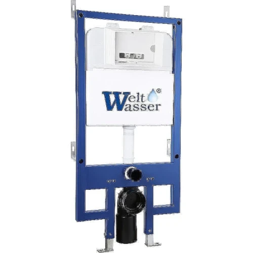 Комплект унитаза с инсталляцией WeltWasser BAMBERG 545 + MERZBACH 043 XL MT-BL + BAMBERG BL 10000014136 цвет Черный матовый с сиденьем Микролифт и клавишей смыва цвет Черный