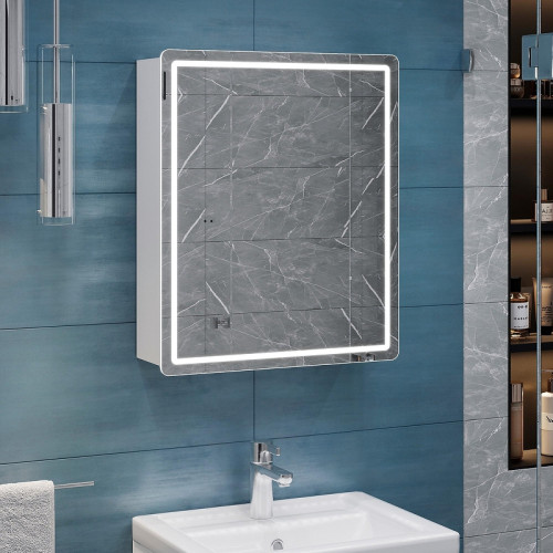 Зеркальный шкаф Vigo Geometry 50 453 с подсветкой цвет Белый