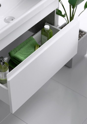 Тумба под раковину Aqwella Smart 80 SRT0108BS подвесная Бетон светлый МДФ / ЛДСП