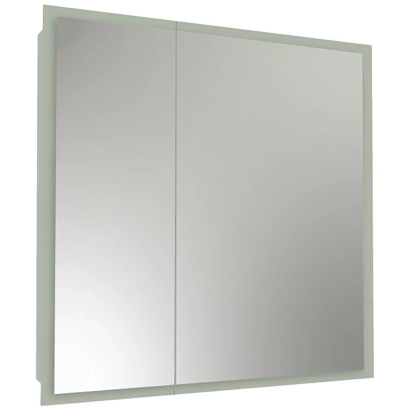 Зеркальный шкаф Reflection Cube 800х800 RF2213CB с подсветкой Белый матовый МДФ / ЛДСП, стекло