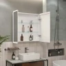 Зеркальный шкаф Reflection Cube 800х800 RF2213CB с подсветкой Белый матовый МДФ / ЛДСП, стекло