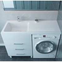 Раковина Madera Kamilla 120 L 4627173210027 с местом под стиральную машину Белая