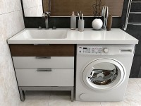 Раковина Madera Kamilla 120 L 4627173210027 с местом под стиральную машину Белая