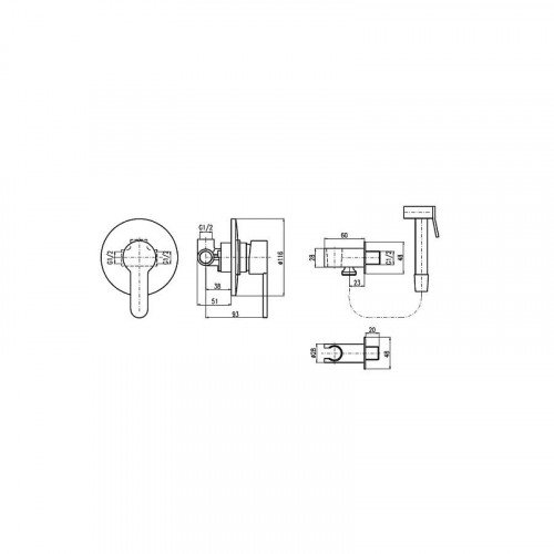 Смеситель для биде Rav Slezak Zambezi ZA042 с гигиеническим душем цвет Хром