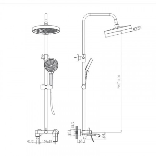 Душевая система Haiba HB24553 цвет Хром