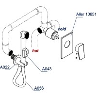 Гигиенический душ со смесителем WasserKRAFT Aller A010656 Хром латунь на стену