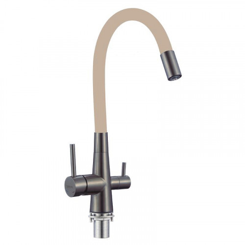 Смеситель для кухни Fmark FS1062-Q12 цвет Графит Бежевый