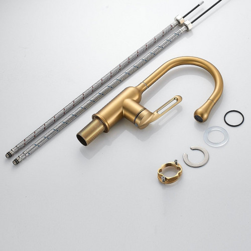 Смеситель для раковины Raffine F101G цвет Золотой сатин