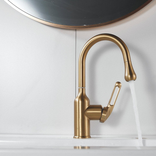 Смеситель для раковины Raffine F101G цвет Золотой сатин