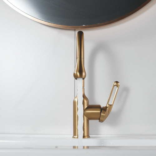 Смеситель для раковины Raffine F101G цвет Золотой сатин