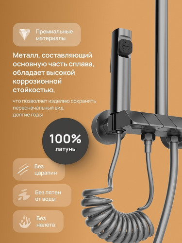 Душевая система DIWO Владимир D01180GB цвет Вороненая сталь