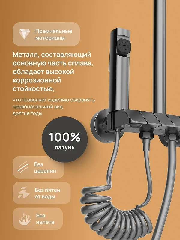 Душевая система DIWO Владимир D01180GB цвет Вороненая сталь