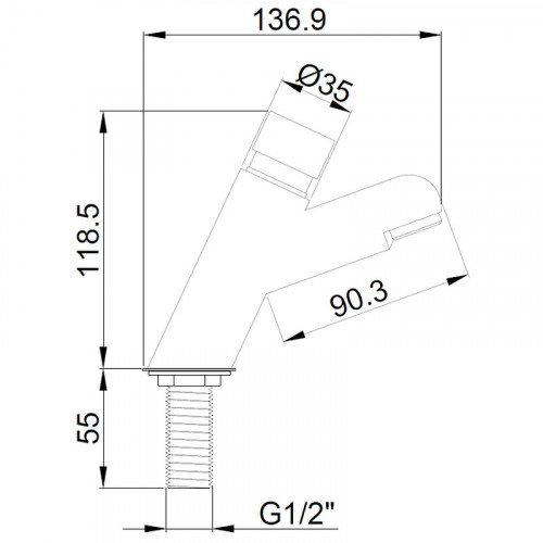Кран для одного типа воды Nofer 07400.N Хром латунь