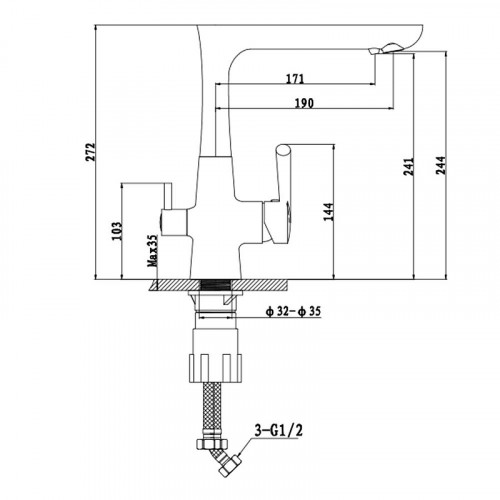 Смеситель для кухни GranFest 3223 цвет Песочный