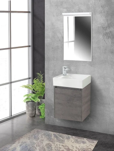 Тумба под раковину BelBagno Kraft Mini 50 L KRAFT MINI-500/260-1A-SO-CG-L подвесная Cemento Grigio МДФ / ЛДСП