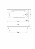 Акриловая ванна Cezares Piave 160x70 PIAVE-160-70-42-W37 без гидромассажа