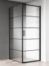 Душевой уголок AQUAme 90x90 R AQM5215-RH-9 профиль Черный матовый стекло прозрачное