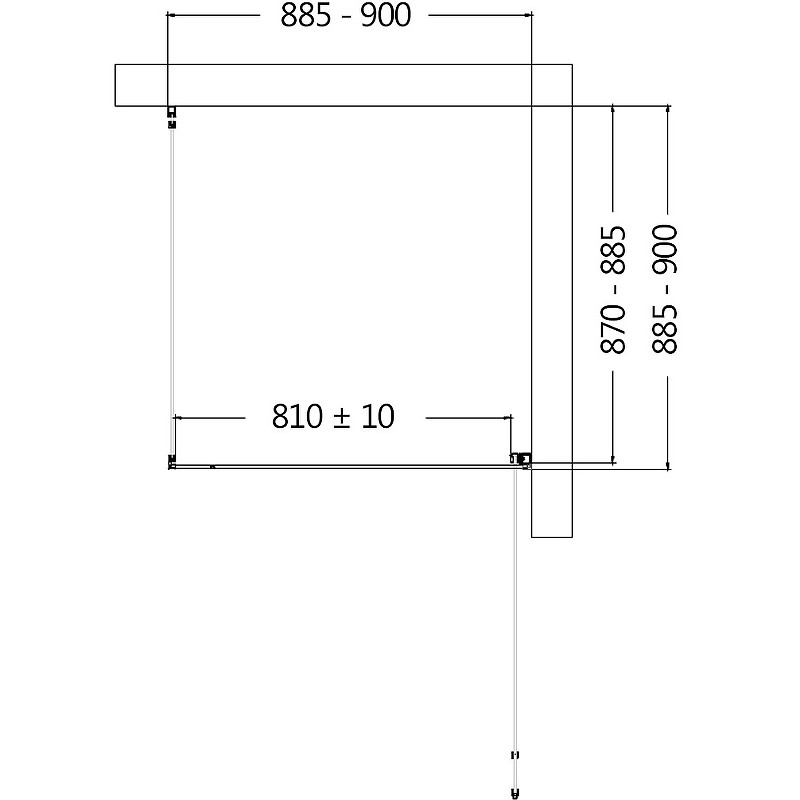 Душевой уголок AQUAme 90x90 R AQM5215-RH-9 профиль Черный матовый стекло прозрачное
