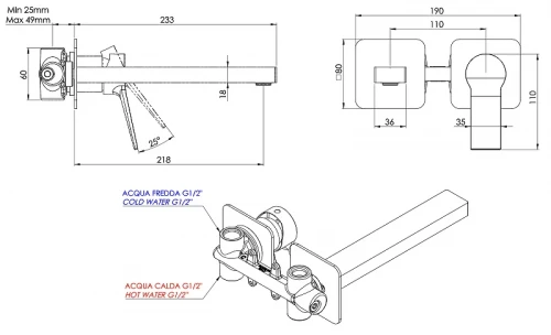 Смеситель для раковины Remer Slash Dot SL15PLXV цвет Сталь
