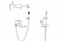 Смеситель для ванны Boheme Stick 123-BG Черный матовый Золото латунь на стену