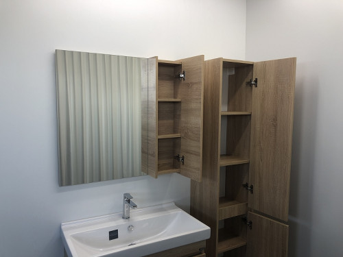 Зеркало со шкафом Comforty Тромсе 80 00004142222 Дуб сонома МДФ / ЛДСП, стекло