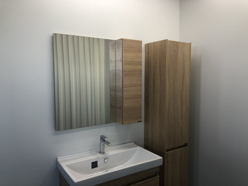 Зеркало со шкафом Comforty Тромсе 80 00004142222 Дуб сонома МДФ / ЛДСП, стекло