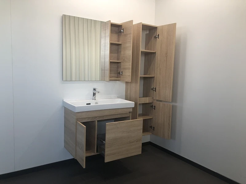 Зеркало со шкафом Comforty Тромсе 80 00004142222 Дуб сонома МДФ / ЛДСП, стекло