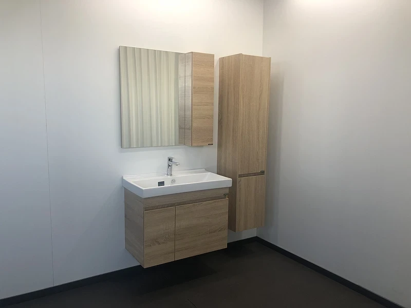 Зеркало со шкафом Comforty Тромсе 80 00004142222 Дуб сонома МДФ / ЛДСП, стекло