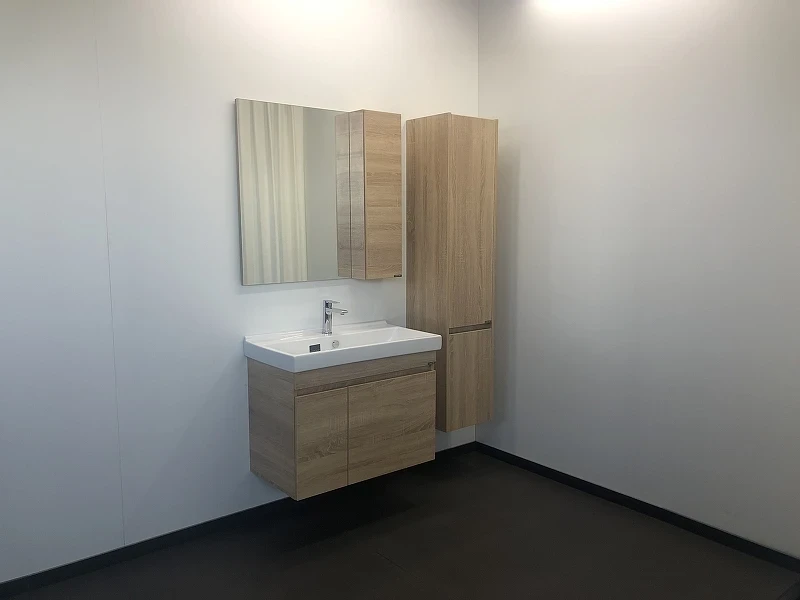 Зеркало со шкафом Comforty Тромсе 80 00004142222 Дуб сонома МДФ / ЛДСП, стекло