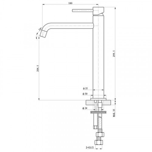 Смеситель для раковины Caprigo Don 53-025-GUN Вороненая сталь латунь