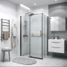 Душевой уголок Grossman Pragma 100х90 120.K33.03.1090.21.02 профиль Черный матовый стекло шиншилла