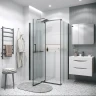 Душевой уголок Grossman Pragma 100х90 120.K33.03.1090.21.02 профиль Черный матовый стекло шиншилла