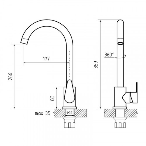 Смеситель для кухни GranFest GF-Z-5412 цвет Черный