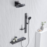 Душевая система Black&White Gravity GH-9025N-GM 9025NGM с термостатом цвет Оружейная сталь