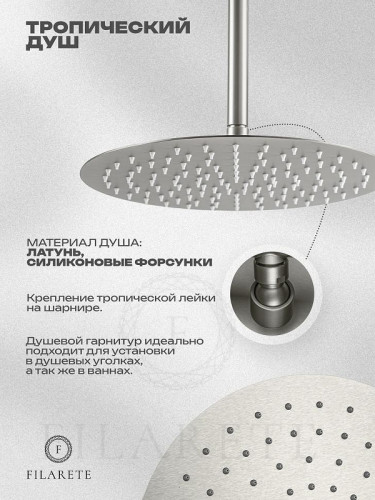 Душевая система FILARETE Roun FL1027NK цвет Никель