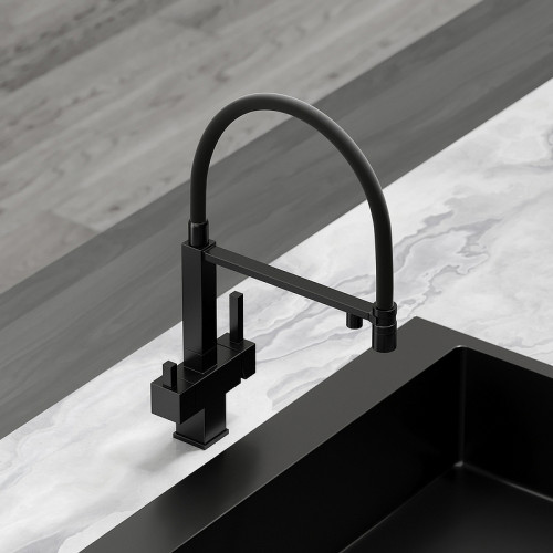 Смеситель для кухни Sancos Moro SC4006MB Черный матовый латунь