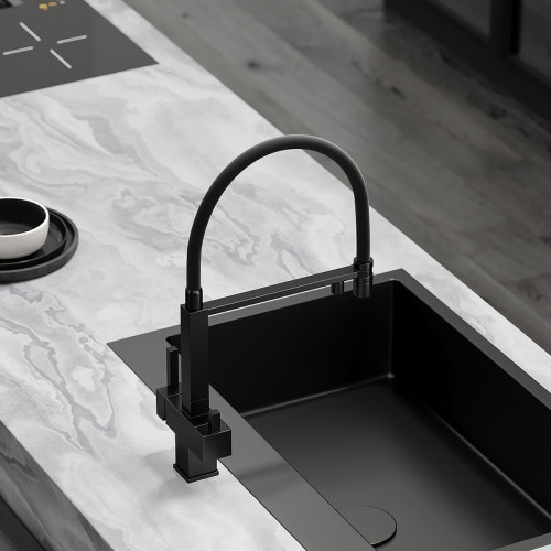 Смеситель для кухни Sancos Moro SC4006MB Черный матовый латунь