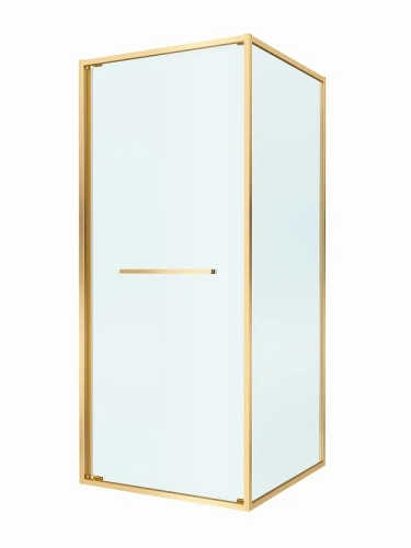 Душевой уголок Cezares Lux 90x90 LUX-A-FS-1-90-C-BORO профиль Брашированное золото стекло прозрачное
