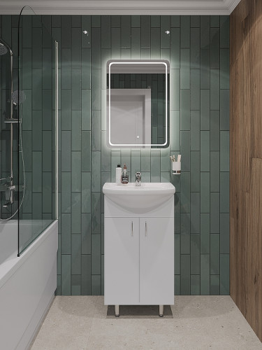 Тумба с раковиной Orange Лайт 50 LA-50TUW+RA Белая МДФ / ЛДСП