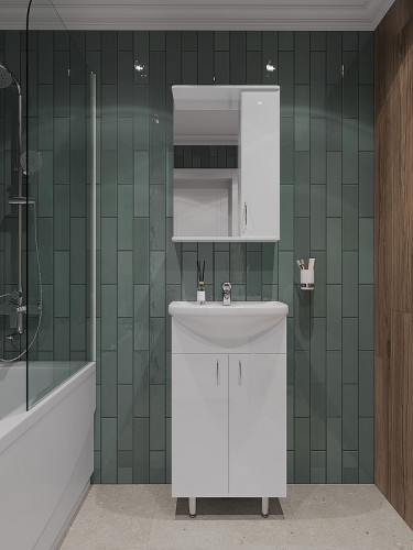 Тумба с раковиной Orange Лайт 50 LA-50TUW+RA Белая МДФ / ЛДСП