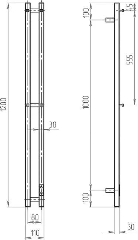 Электрический полотенцесушитель EWRIKA Пенелопа P2 120x11 цвет Золото