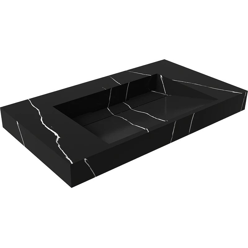 Раковина Boheme Armadi Art Flat 80 859-080-NM Черный мрамор искусственный камень (литьевой мрамор) подвесная