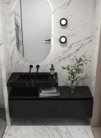 Раковина Boheme Armadi Art Flat 80 859-080-NM Черный мрамор искусственный камень (литьевой мрамор) подвесная