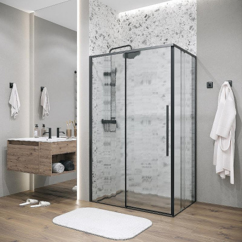 Душевой уголок Grossman Galaxy 140х80 120.K33.01.1480.21.02 профиль Черный матовый стекло шиншилла