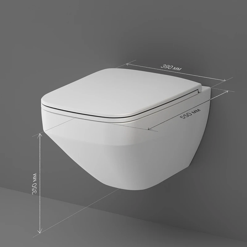 Унитаз AM.PM Inspire V2.0 FlashClean C50A1700MWSC подвесной Белый матовый с сиденьем микролифт фарфор подвесной